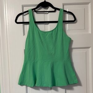 Express Vibrant Mint Green Peplum Tank Top